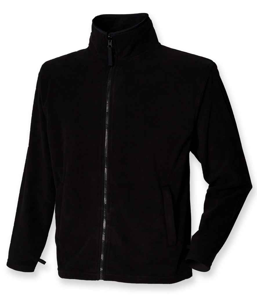 [H850 BLK S] Henbury Micro Fleece Jacket (Black, S)