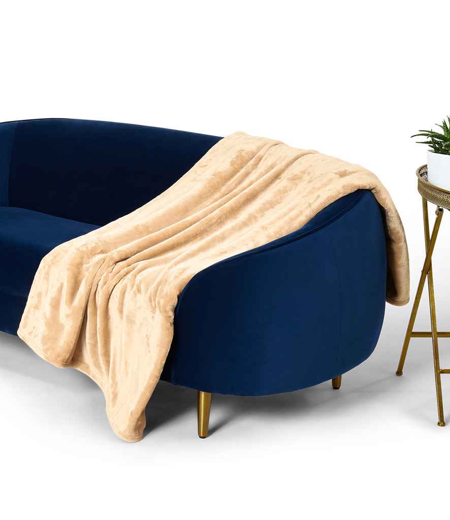 [BH001 CAM ONE] Brand Lab Large Plush Fleece Blanket (Camel)