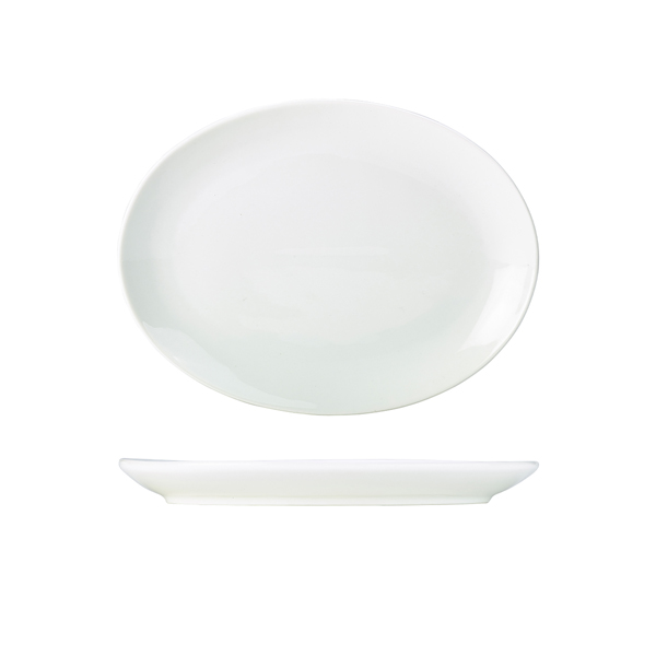 [BC-N112131] Genware Porcelain Oval Plate 31cm/ 12.25" (Pack of 6)