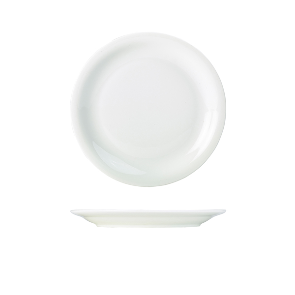 [BC-N160322] Genware Porcelain Narrow Rim Plate 22cm/ 8.5" (Pack of 6)