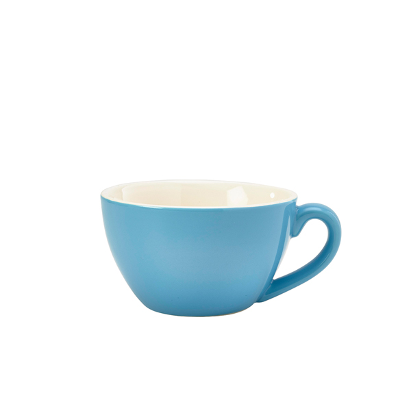 Genware Porcelain Blue Bowl Shaped Cup 34cl/ 12oz (Pack of 6)