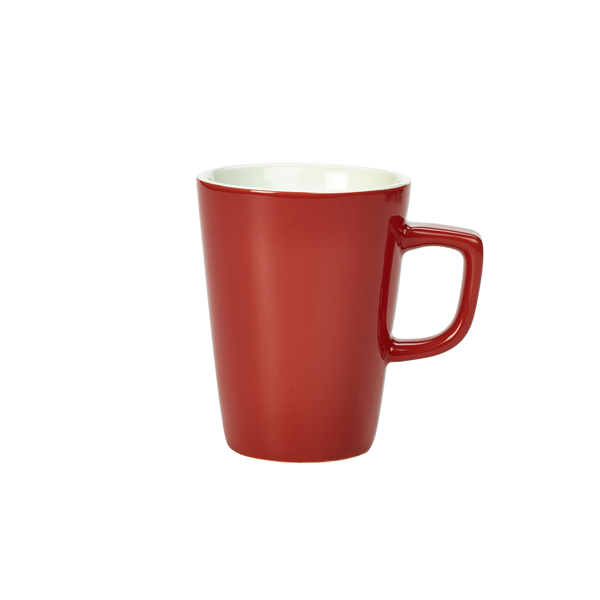 [BC-N322135R] Genware Porcelain Red Latte Mug 34cl/ 12oz (Pack of 6)