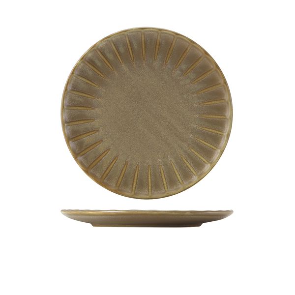 Terra Porcelain Matt Grey Scalloped Coupe Plate 26cm (Pack of 6)