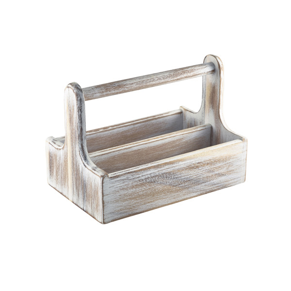 White Wooden Table Caddy