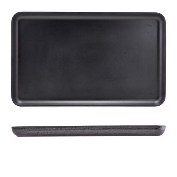 GenWare Melamine Black Jute Platter GN 1/1