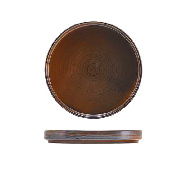 [BC-NLP-PRC18] Terra Porcelain Rustic Copper Low Presentation Plate 18cm (Pack of 6)