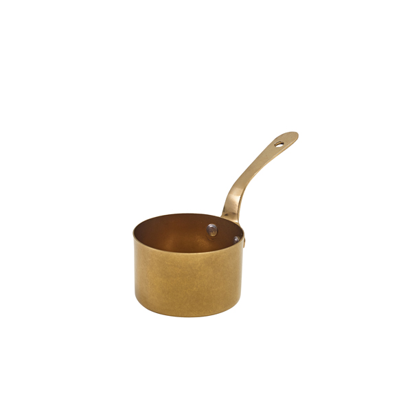 GenWare Gold Vintage Steel Mini Sauce Pan 7.8 x 4.5cm (Pack of 6)