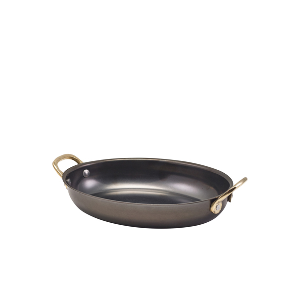 GenWare Black Vintage Steel Oval Dish 20.75 x 15.75cm (Pack of 6)