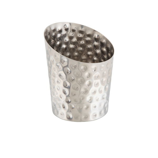 [BC-NSVHA10] Hammered Stainless Steel Angled Cone 9.5 x 11.6cm (Dia x H) (Pack of 12)