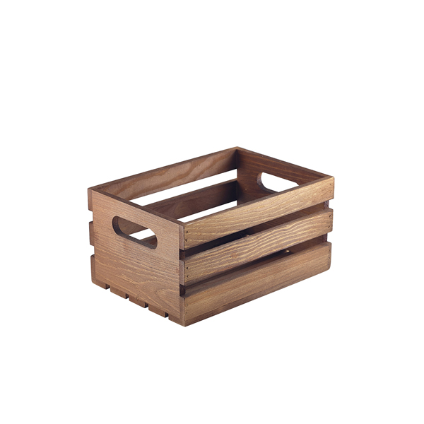 [BC-NWDC-2014D] Genware Dark Rustic Wooden Crate 21.5x15x10.8cm