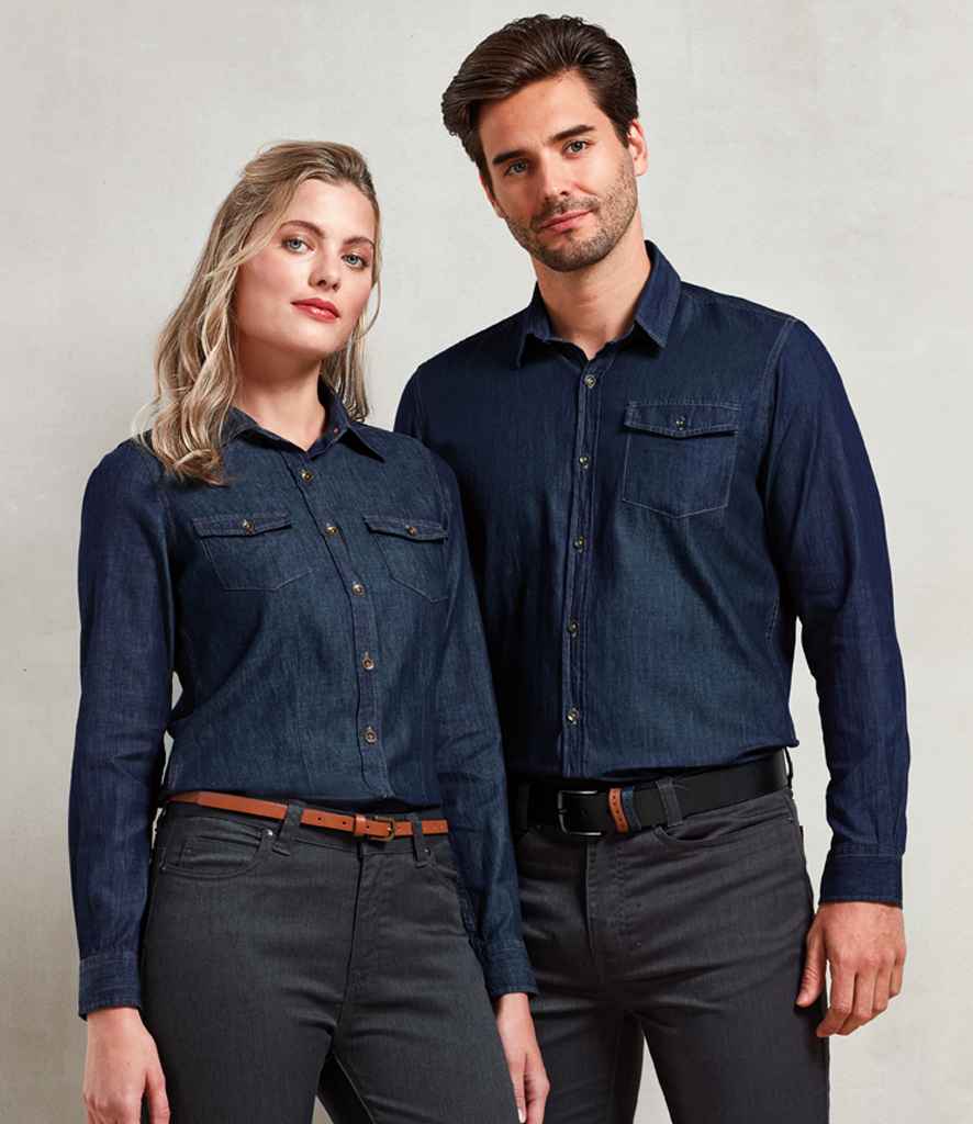 [PR322] Premier Ladies Jeans Stitch Denim Shirt