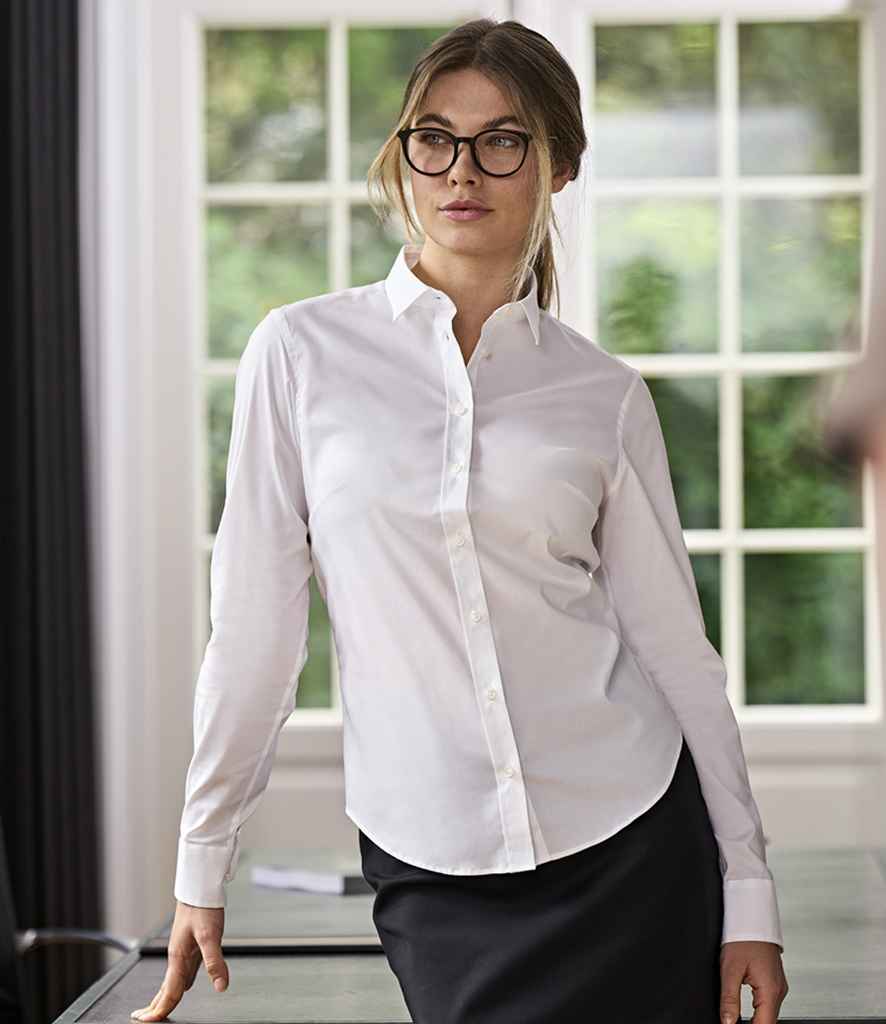[T4025] Tee Jays Ladies Stretch Luxury Long Sleeve Poplin Shirt