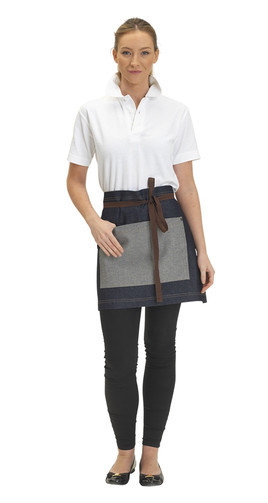 Waist Cotton Apron Contrast Pk (Dark Blue)