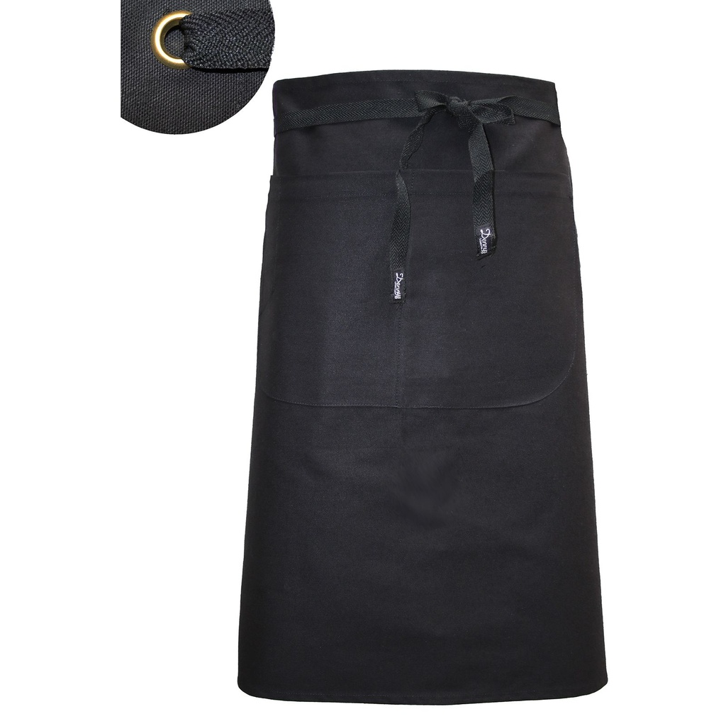 Waist Canvas Apron With Pocket (Black)