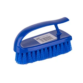 Iron Shaped Hand Scrubbing Brush with Blue Bristle
