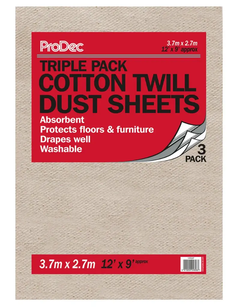 Cotton Dust Sheet Standard 3.3M x 2.4M (3 pack)