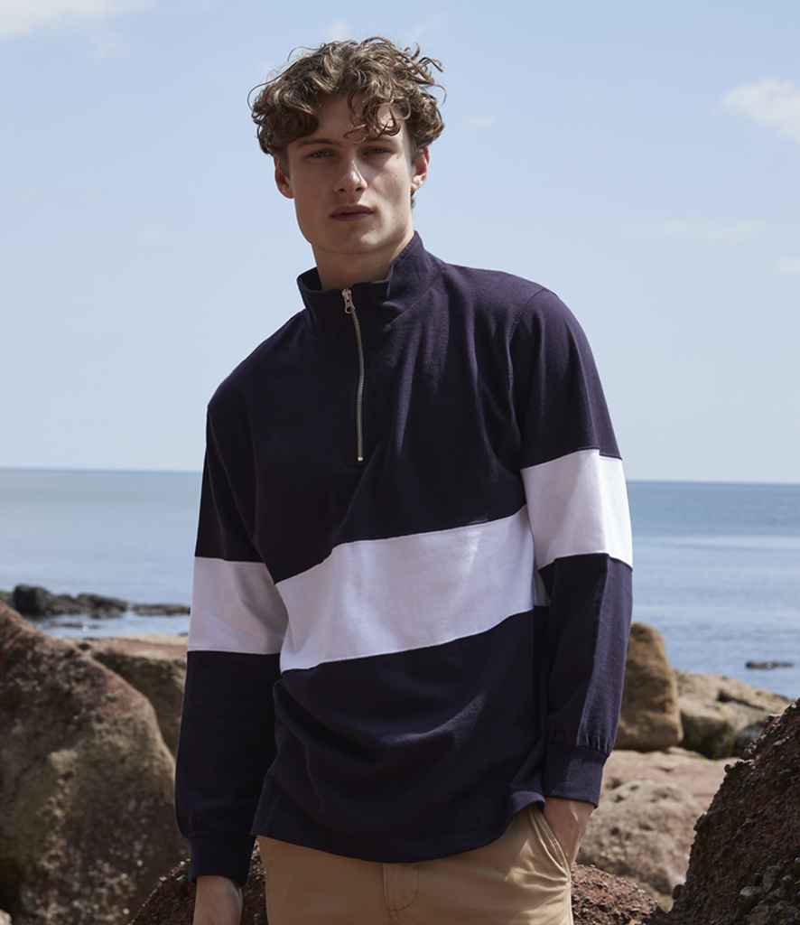 Front Row Panelled 1/4 Zip Neck Top