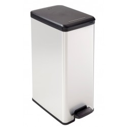 Curver Slim Line Stainless Steel Effect Deco Pedal Bin 40 Litre