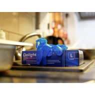 Delight Blue Vinyl Gloves Powder Free (pack of 100) Delight Blue Vinyl Gloves Powder Free (pack of 100)