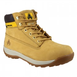 Honey Nubuck Lace Safety Boots, Padded Top - Unisex Honey Nubuck Lace Safety Boots, Padded Top - Unisex