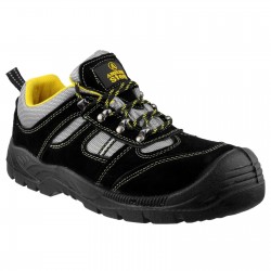 Black Leather Silver Nylon Safety Shoes Style, Steel Midsole Black Leather Silver Nylon Safety Shoes Style, Steel Midsole