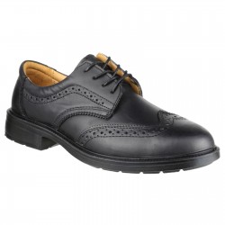 Black 4-Eyelet Leather Lined Brogue Safety Shoes Black 4-Eyelet Leather Lined Brogue Safety Shoes