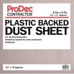 Polythene Backed Dust Sheet 12' x 9'  Cotton Twill Polythene Backed Dust Sheet 12' x 9'  Cotton Twill
