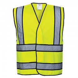 Portwest EN471 Hi-Vis Vest with Black Contrast Portwest EN471 Hi-Vis Vest with Black Contrast