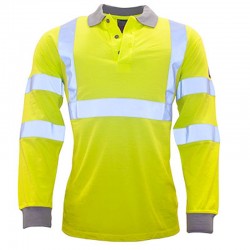 Portwest Flame-Resistant Anti-Static Hi-Vis Long sleeve Polo shirt Portwest Flame-Resistant Anti-Static Hi-Vis Long sleeve Polo shirt