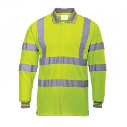 Portwest Hi-Vis Long Sleeved Polo Shirt Portwest Hi-Vis Long Sleeved Polo Shirt