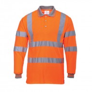 Portwest Hi-Vis Long Sleeved Polo Shirt Portwest Hi-Vis Long Sleeved Polo Shirt