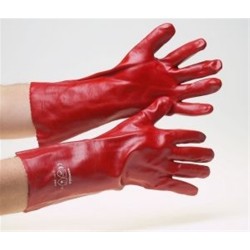 Red PVC Gauntlet 45cm (Size 10) Red PVC Gauntlet 45cm (Size 10)