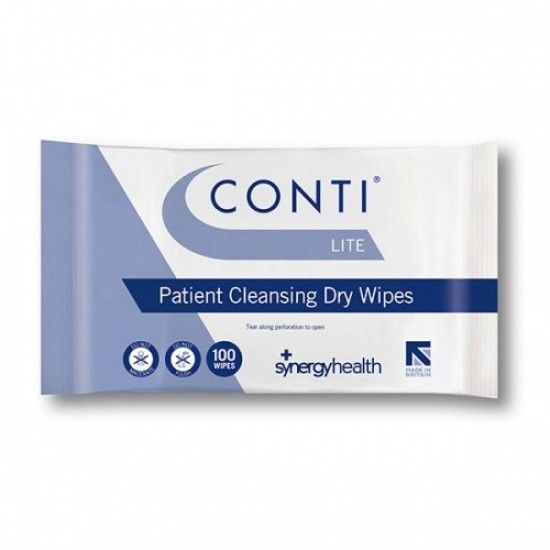 Conti Lite Dry Patient Wipes 100 pack. 30 x 32cm