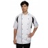 Dennys Hardwearing white chefs jacket - graphite panels (DE11GH)