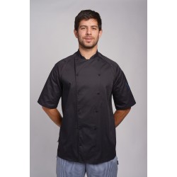 Le Chef Staycool black chefs jacket - black panels (DE11C) Le Chef Staycool black chefs jacket - black panels (DE11C)