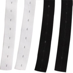 Button Strip Elastic Black