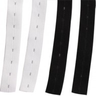 Button Strip Elastic White