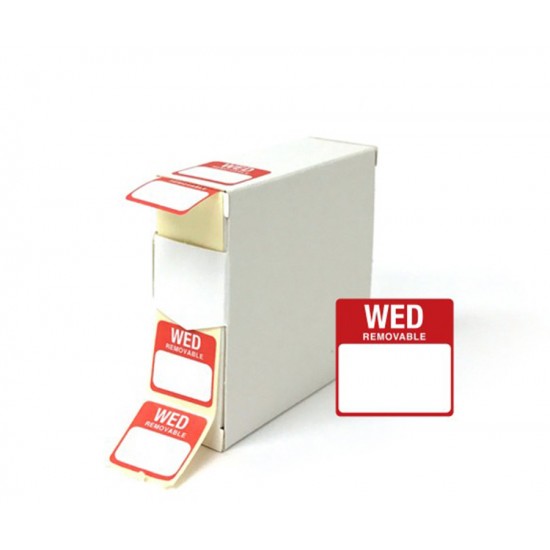 Wednesday 25x25mm Food Labels - 1000 pack