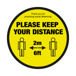 Please keep your distance text & symbol floor graphic Please keep your distance text & symbol floor graphic