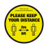 Please keep your distance text & symbol floor graphic