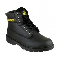 Black 6-Eyelet Padded Top Safety Boots, Steel Midsole Black 6-Eyelet Padded Top Safety Boots, Steel Midsole