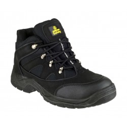 Black Lace Ankle Safety Boots, Scuff Cap Black Lace Ankle Safety Boots, Scuff Cap