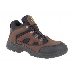 Brown Lace Ankle Safety Boots, Scuff Cap Brown Lace Ankle Safety Boots, Scuff Cap
