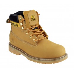 Tan Welted Safety Boots, Padded Top Tan Welted Safety Boots, Padded Top