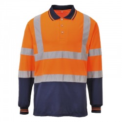 Two-Tone Long Sleeved Polo Two-Tone Long Sleeved Polo