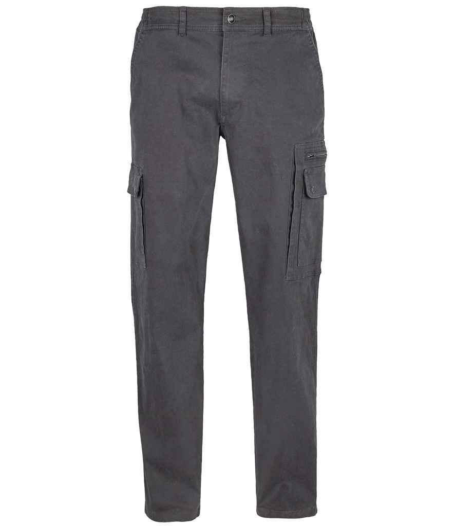 [03820 DGY 28=38] SOL'S Docker Stretch Cargo Trousers (Dark Grey, 28=38)