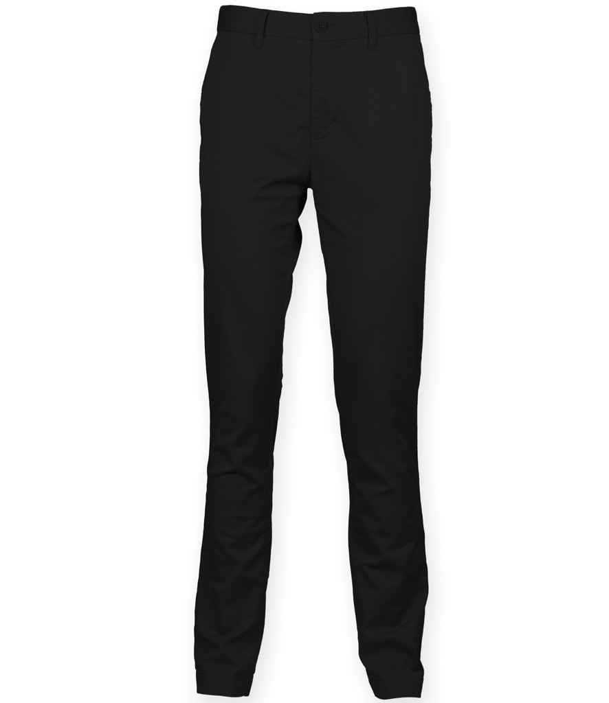 [FR621 BLK 28/R] Front Row Stretch Chino Trousers (Black, 28/R)