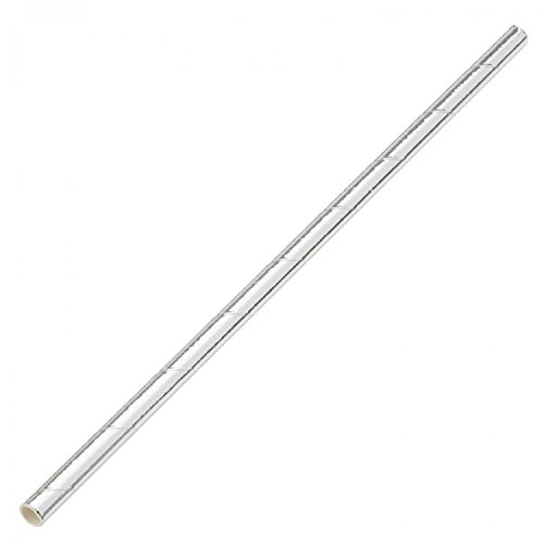 Utopia F90103 Paper Solid Silver Straw 8" Dia(20cm) [Box of 250]