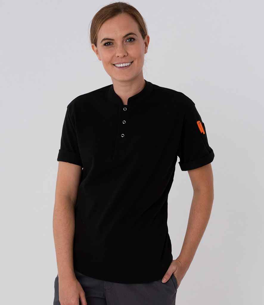 [LE008 BLK XS] Le Chef Knitted Piqué Chef's Shirt (Black, XS)