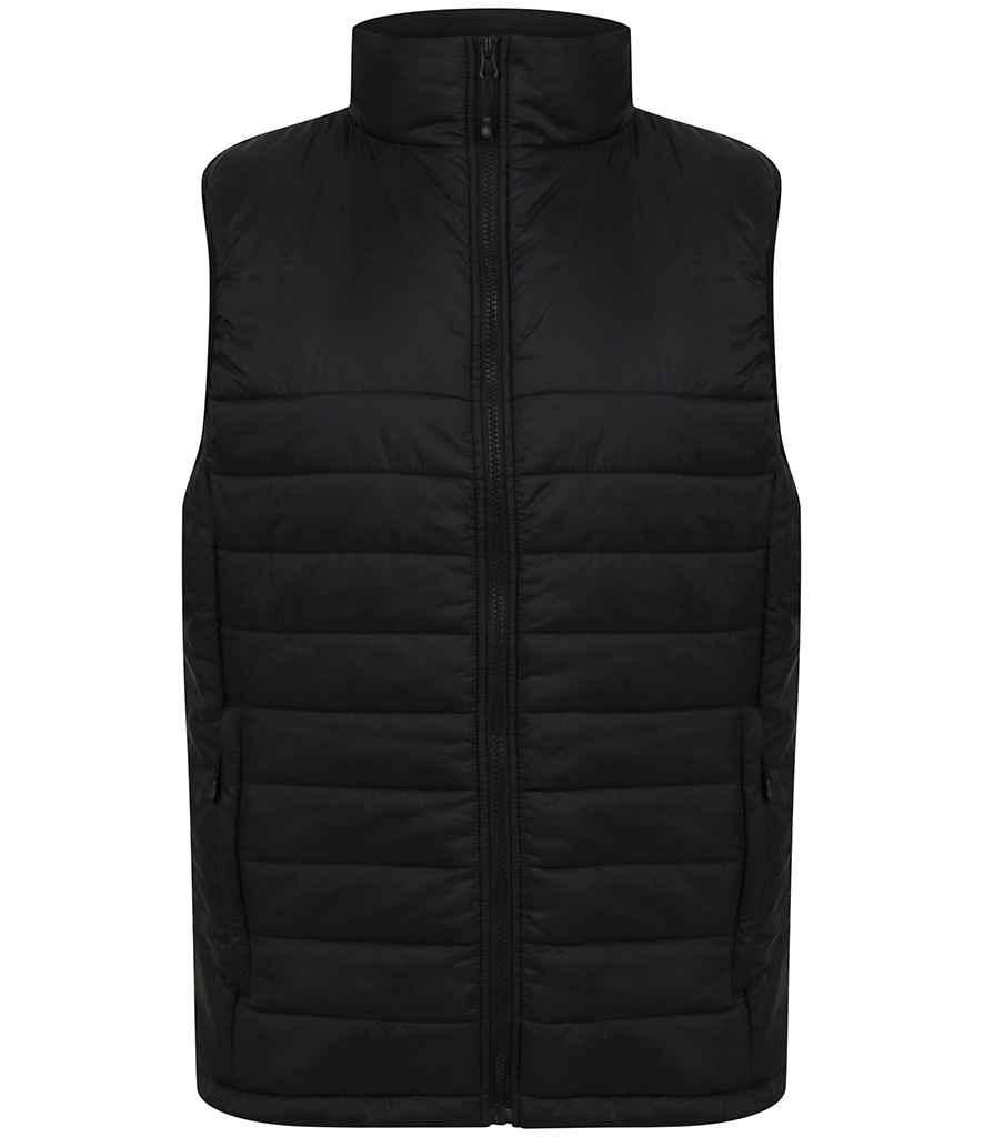 [H875 BLK XXS] Henbury Unisex Padded Gilet (XXS)